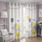 پرده اتاق کودک طرح فیل و بادکنک